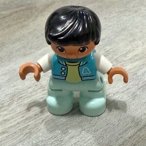 LEGO DUPLO Boy Figure Blue Jacket School Student Replacement Person